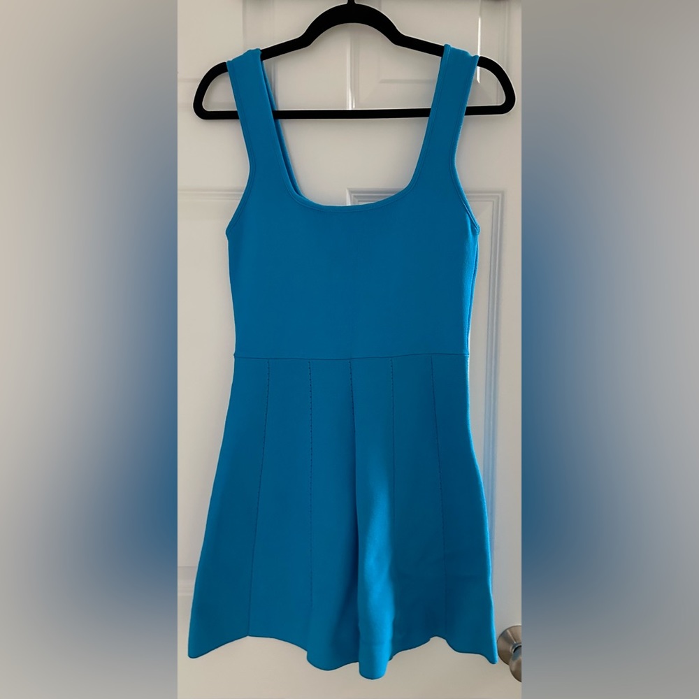 Zara Bright Turquoise Blue Mini Dress - Picture 2 of 2